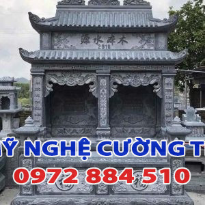 Alternative view of Mộ đá đôi đá xanh đen