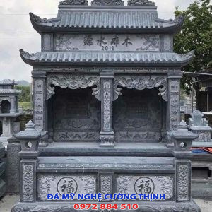 Mộ đá đôi đá xanh đen